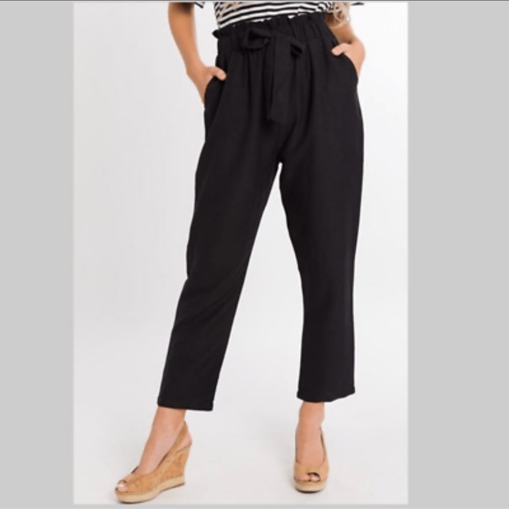 A new day paper bag wide leg trousers Black nwt
